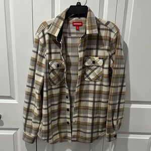 UNIONBAY Tan and Brown Plaid Shirt